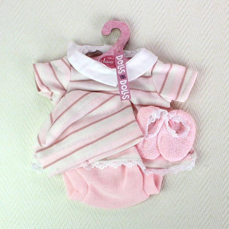 Set breite Streifen mit rosa Hut und Stiefeletten 40-42 cm