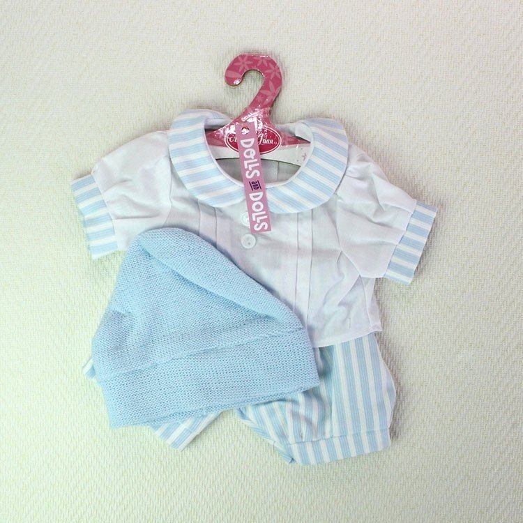 Set blau mit Streifen mit Hut 40-42 cm