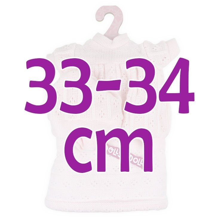 Antonio Juan Puppenoutfit 33-34 cm - Rosa Strickoutfit mit Mütze und Decke