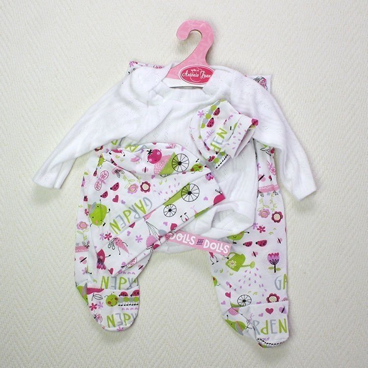 Antonio Juan Puppenoutfit - Body lange Ärmel, Leggings, Mütze und Fäustlinge mit Bildern 40-42 cm