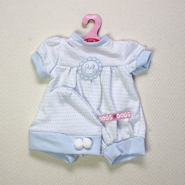 Antonio Juan Puppe Outfit 40-42 cm - Körper kurze Ärmel und Hut blau-weiß