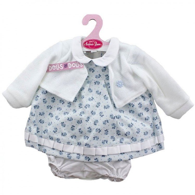 Antonio Juan Puppenoutfit 40-42 cm - Kleid mit Blumendruck und weißer Jacke