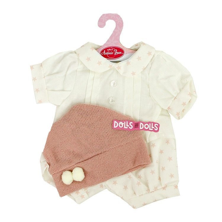 Antonio Juan Puppe Outfit 40-42 cm - Sternen bedrucktes Kleid mit Hut