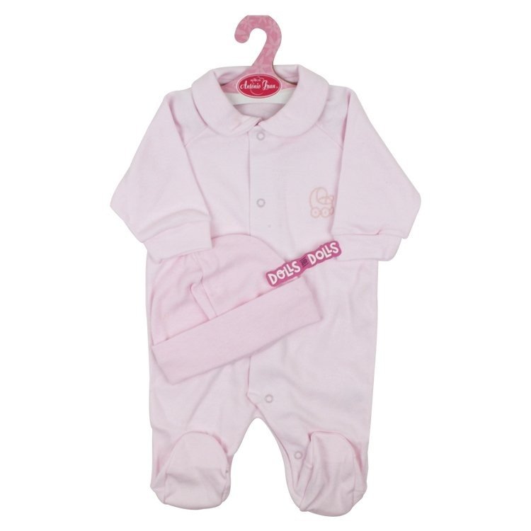 Antonio Juan Puppe Outfit 40 - 42 cm - Sweet Reborn Collection - Rosa Pyjama mit Hut