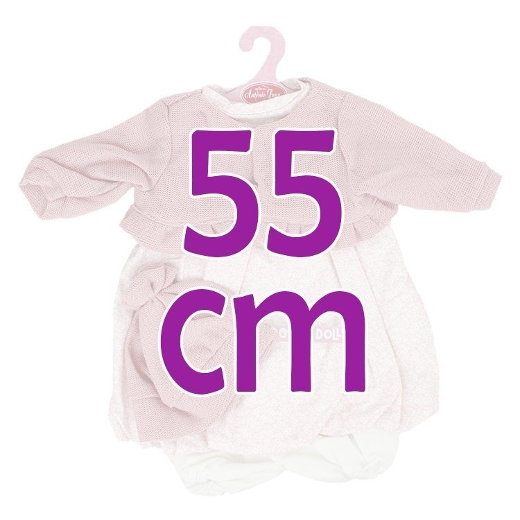 Antonio Juan Puppenoutfit 55 cm - Blumendruck-Outfit mit Founce-Jacke und rosa Hut