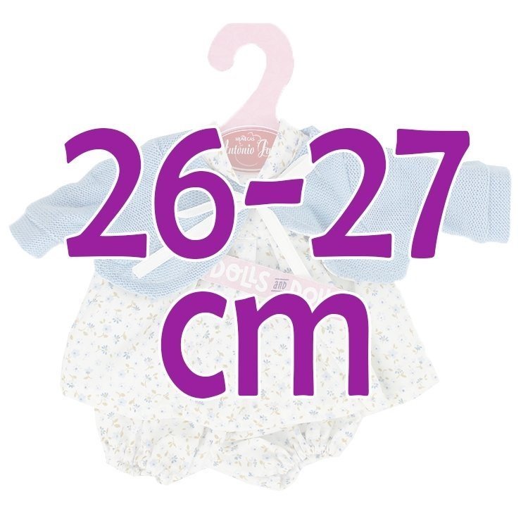 Antonio Juan Puppenoutfit 26-27 cm - Outfit mit Blumendruck und blauer Jacke