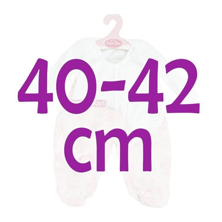 Antonio Juan Puppe Outfit 40-42 cm - Rosa Flocken Outfit mit Hut