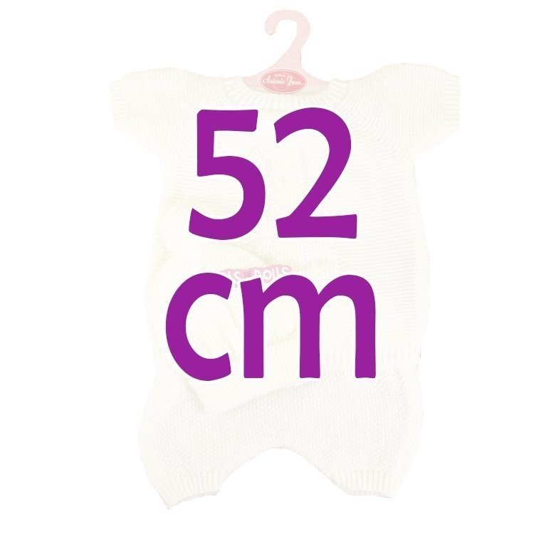 Antonio Juan Puppe Outfit 52 cm - Mi Primer Reborn Collection - Cremefarbener Strickpyjama mit Mütze