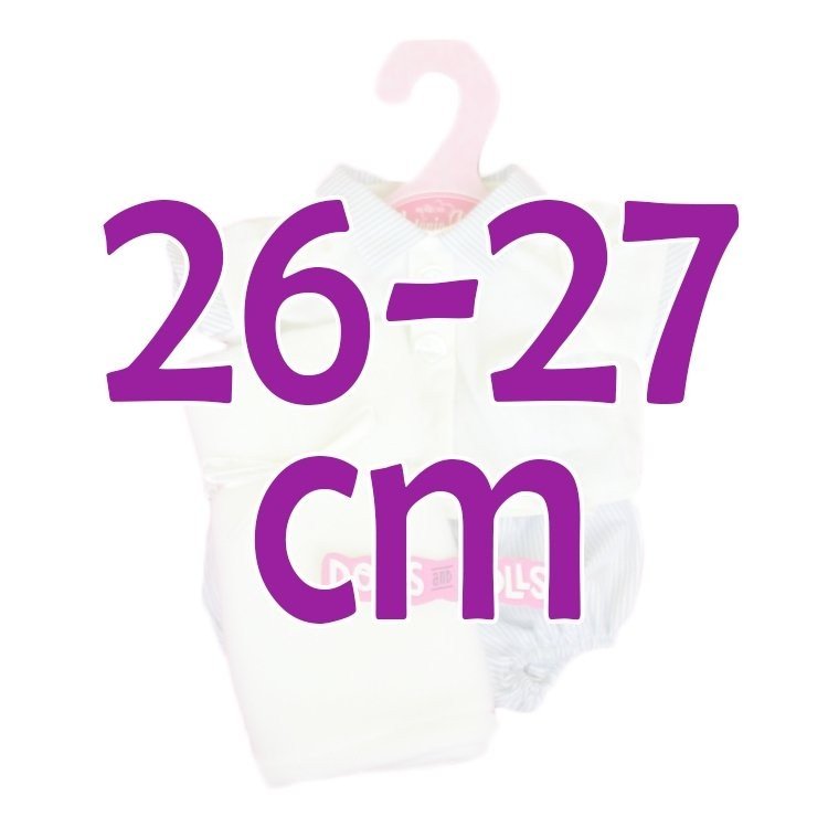 Antonio Juan Puppen-Outfit 26-27 cm - Blaues Streifen-Outfit mit Decke