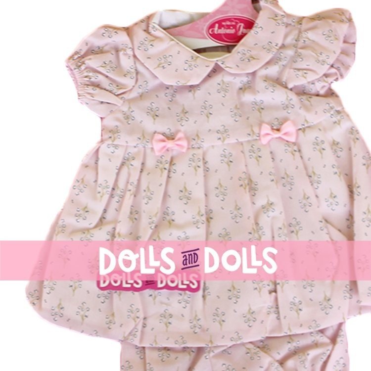 Antonio Juan Puppe Outfit 40-42 cm - Outfit mit rosa Blumen bedruckt