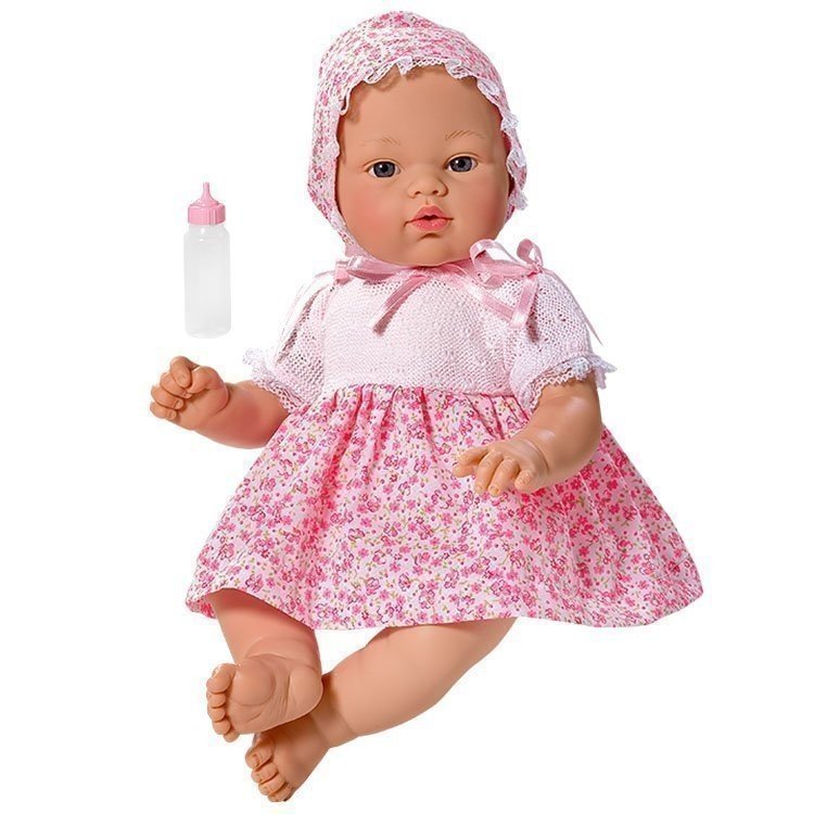 Así Puppe 36 cm - Koke mit rosa Kleid mit Blumen