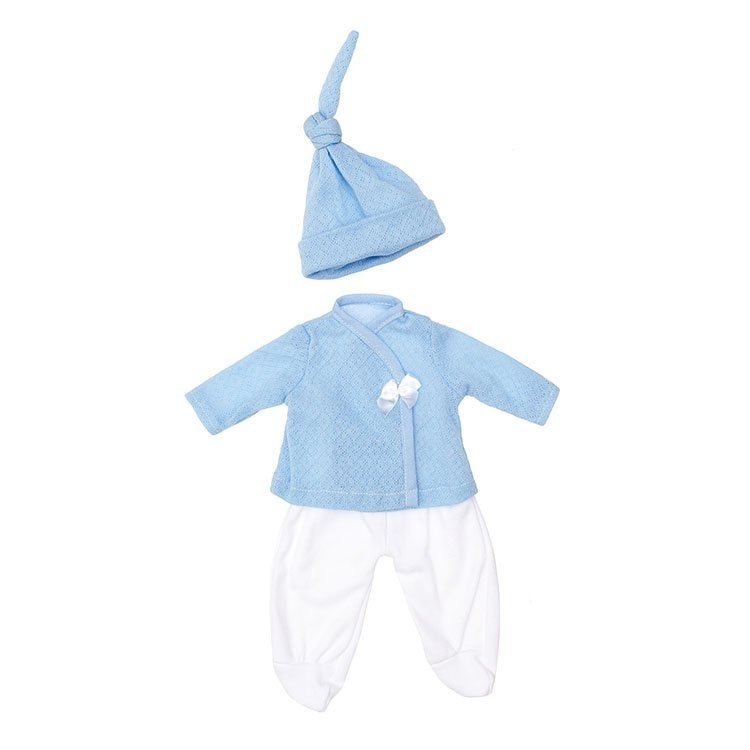 Outfit für Así-Puppe 36 cm - Hellblauer Pyjama mit Hut für Koke-Puppe