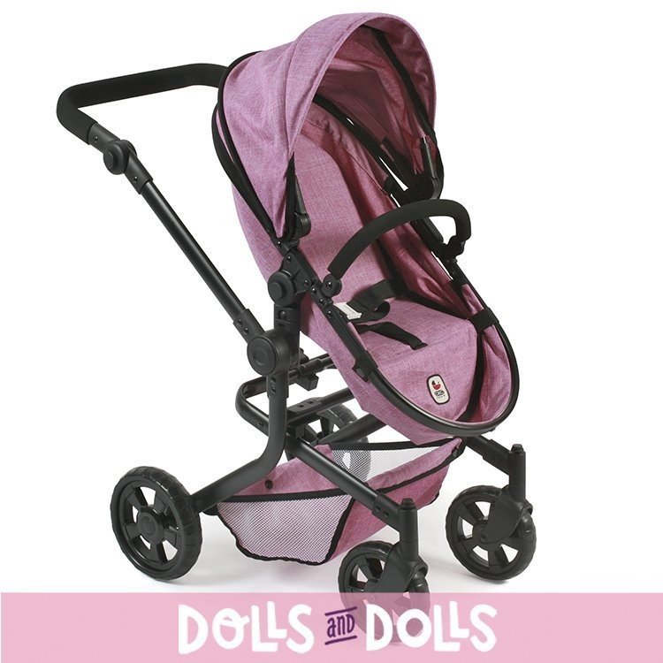 Mika Kinderwagen 74,5 cm umwandelbar in Kinderwagen für Puppen - Bayer Chic 2000 - Pink Denim