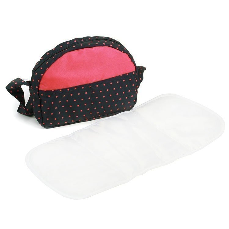Tasche für Puppenwagen - Bayer Chic 2000 - Navy-Coral mit Tupfen