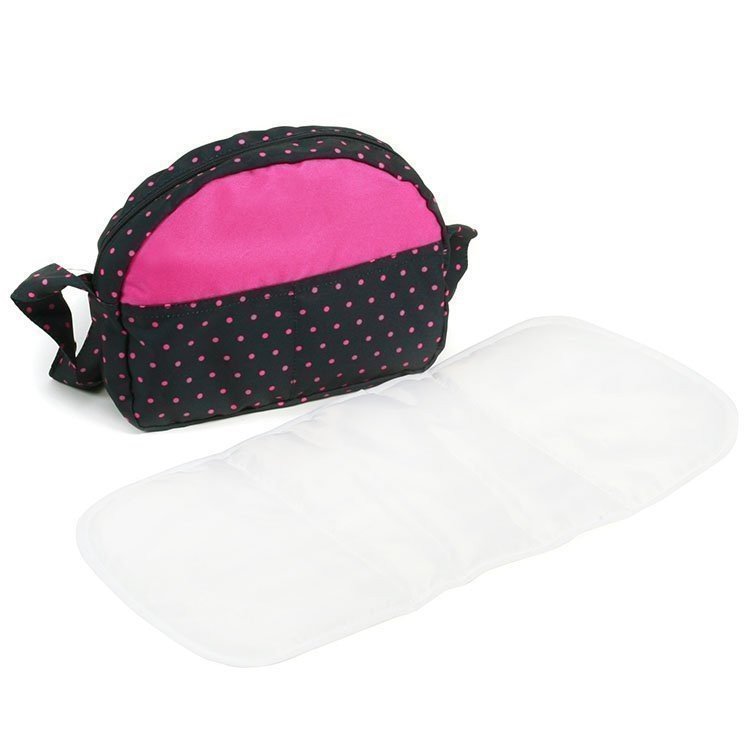 Tasche für Puppenwagen - Bayer Chic 2000 - Fuchsia und Navy mit Tupfen