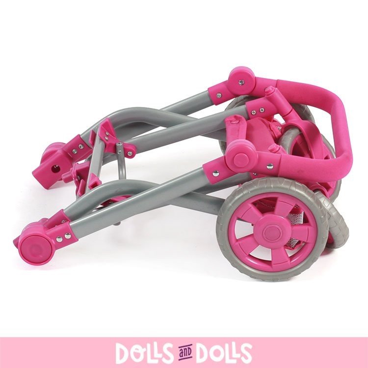 Mika Kinderwagen 74,5 cm zum Puppenwagen umbaubar - Bayer Chic 2000 - Dots Pink