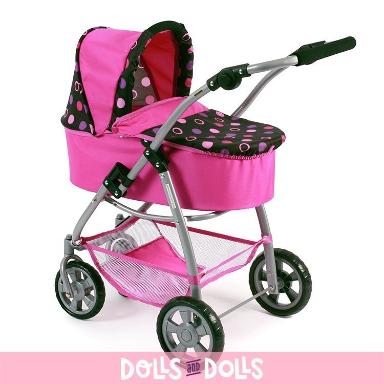 Emotion 3 in 1 Puppenwagen 77 cm - Kombination aus Stuhl, Babywanne und Autositz - Bayer Chic 2000 - Pinky Balls