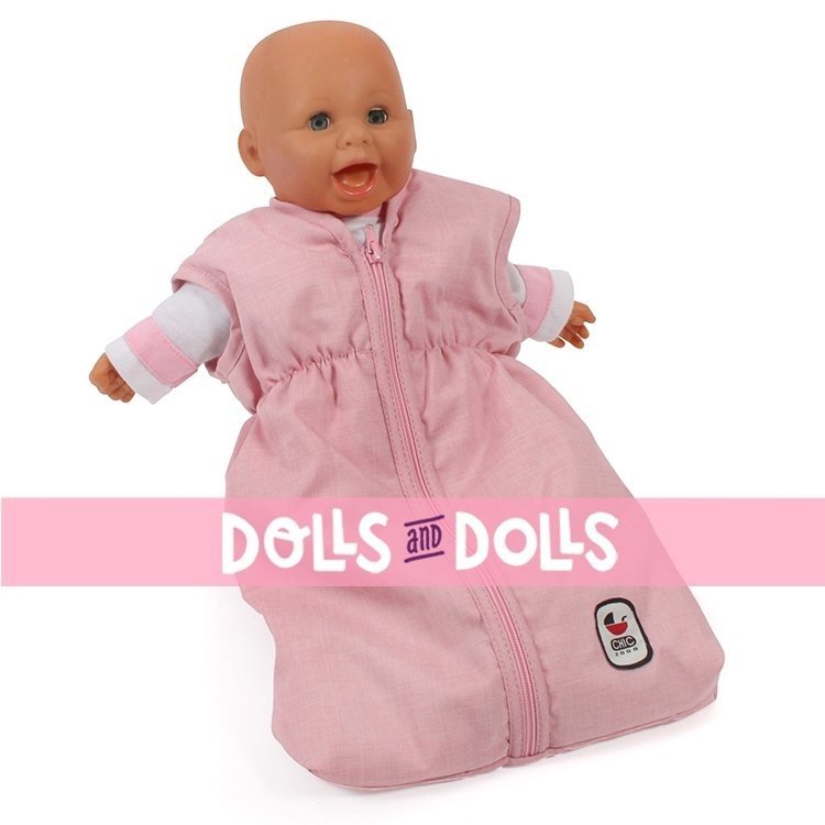 Schlafsack für Puppen bis 55 cm - Bayer Chic 2000 - Rosa-Grau