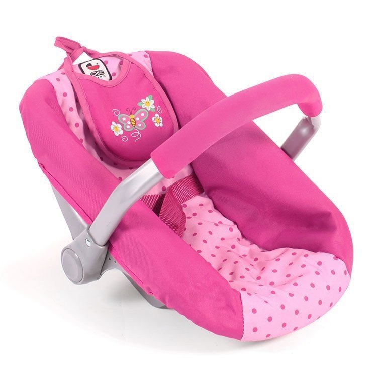 Autositz fur Puppen von 46 cm Bayer Chic 2000 Dots Pink Dolls And Dolls Sammlerpuppenladen
