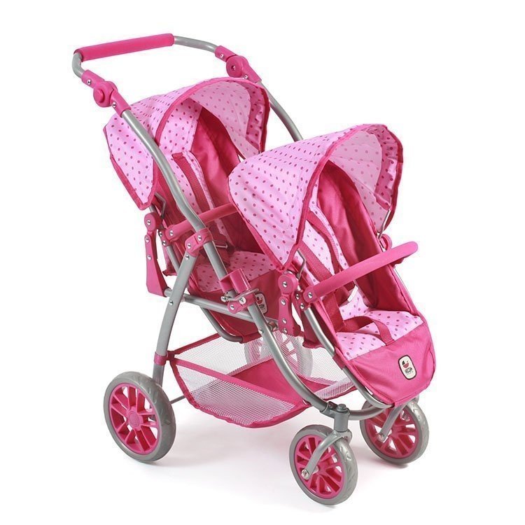 Vario twin Kinderwagen 79 cm für Puppen - Bayer Chic 2000 - Dots Pink
