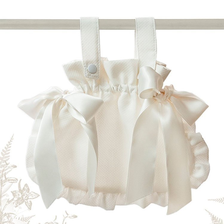 Bebelux Piqué beige Tasche mit Satinbändern