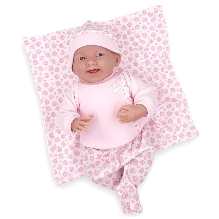 Berenguer Boutique Puppe 39 cm - 18788 Das Neugeborene mit rosa Outfit, Decke und Accessoires