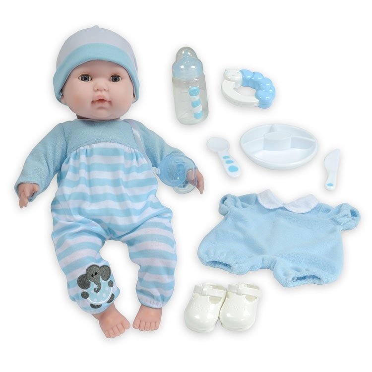 Berenguer Boutique Puppe 38 cm - Mit blauem Pyjama und Accessoires