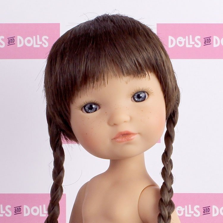 Berjuan Puppe 35 cm - Boutique Puppen - Fashion Girl mit Zöpfen ohne Kleidung