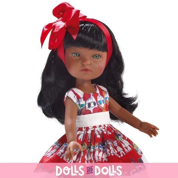 Berjuan Puppe 35 cm - Gretta Mischlinge mit rotem Kleid