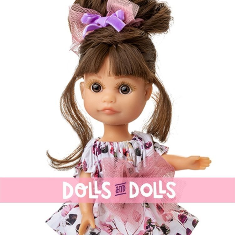 Berjuan Puppe 22 cm - Boutique Puppen - Luci mit Brötchen und Schleife Kleid