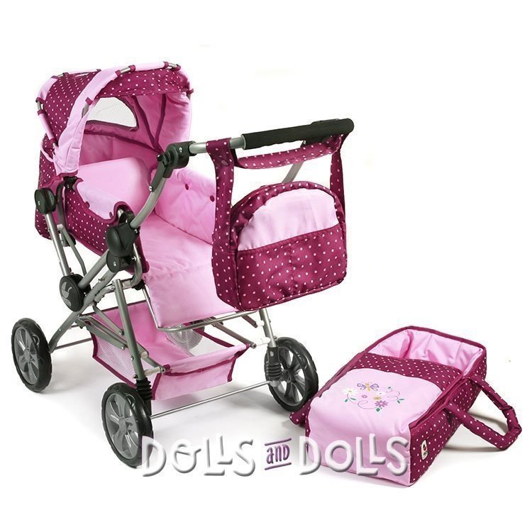 Road Star Puppenwagen 82 cm - Bayer Chic 2000 - Himbeer-Rosa Polka Dots
