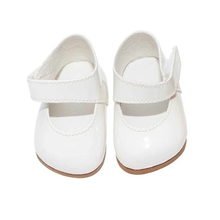 Ergänzungen für Así Puppe 36 bis 40 cm - Weiße Schuhe für Guille, Koke und Nelly Puppe