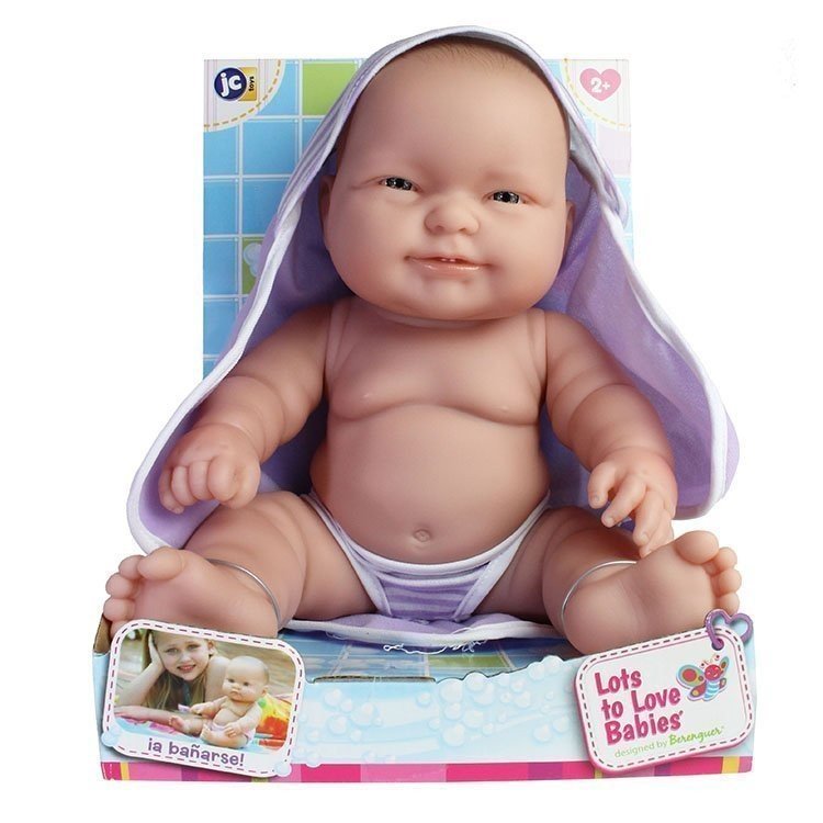 Designed by Berenguer Puppe 36 cm - Lots to Love Babies - Badezeit - Lila Naughty