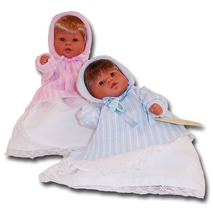 D'Nenes Puppe 21 cm - Babypuppen mit langem Kleid