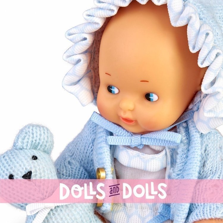 Barriguitas klassische Puppe 15 cm - Babyset mit blauer Kleidung