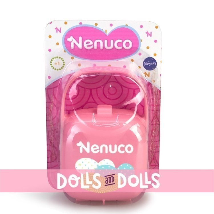 Zubehör für Nenuco Puppe - Schnuller mit rosa Etui