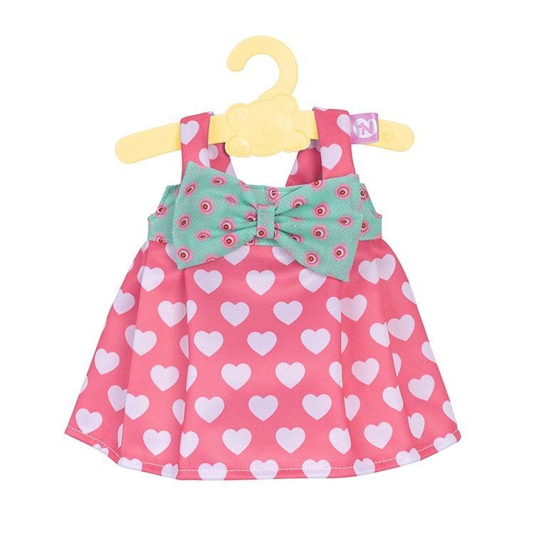 Nenuco Puppe Outfit 42 cm - Rosa mit Herzkleid mit Bindung dress