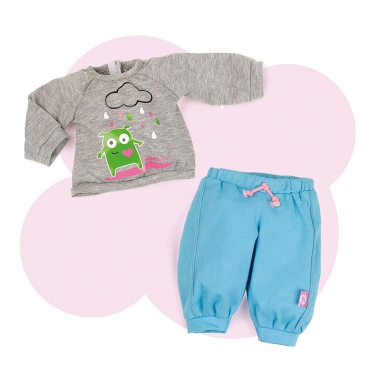 Nenuco Puppe Outfit 42 cm - Freizeitkleidung - Grau und Blau Set
