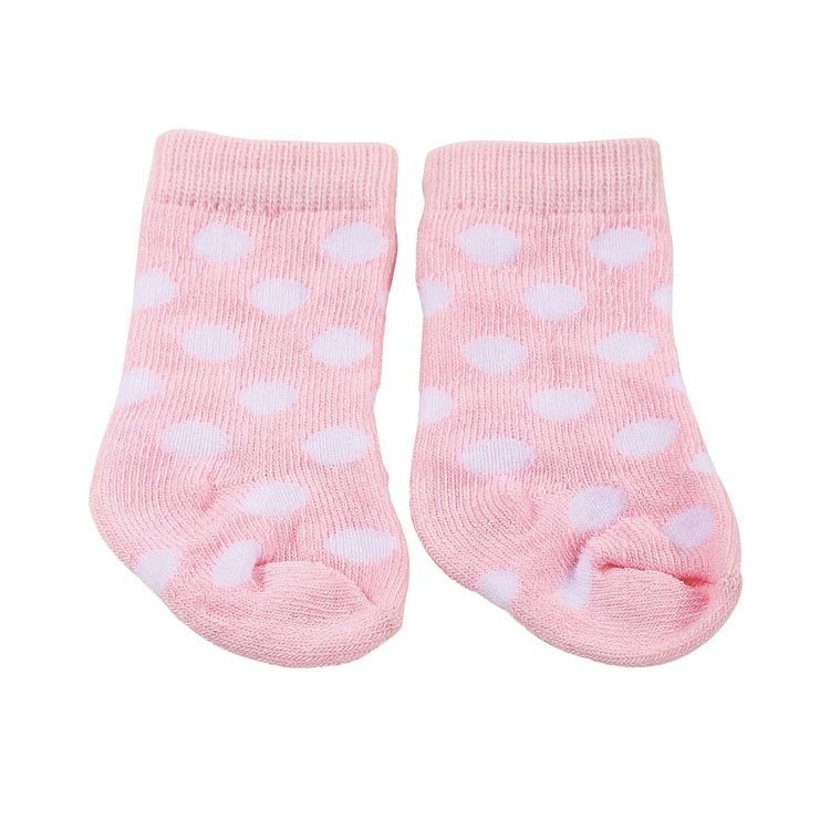 Ergänzungen für Götz Puppe 42-50 cm - Rosa Socken mit weißen Punkten