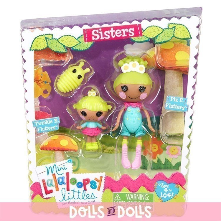 Lalaloopsy Puppe 7,5 cm und 4 cm - Mini Lalaloopsy Littles - Twinkle and Pix Schwestern
