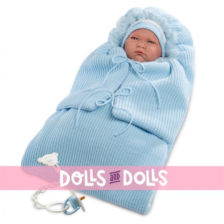 Llorens Puppe 42 cm - Lalo mit blauem Schlafsackwechsler