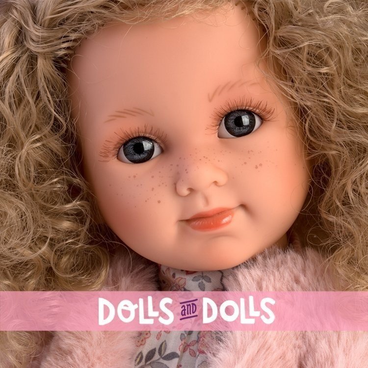 Llorens Puppe 35 cm - Elena mit Blumenkleid und rosa Weste