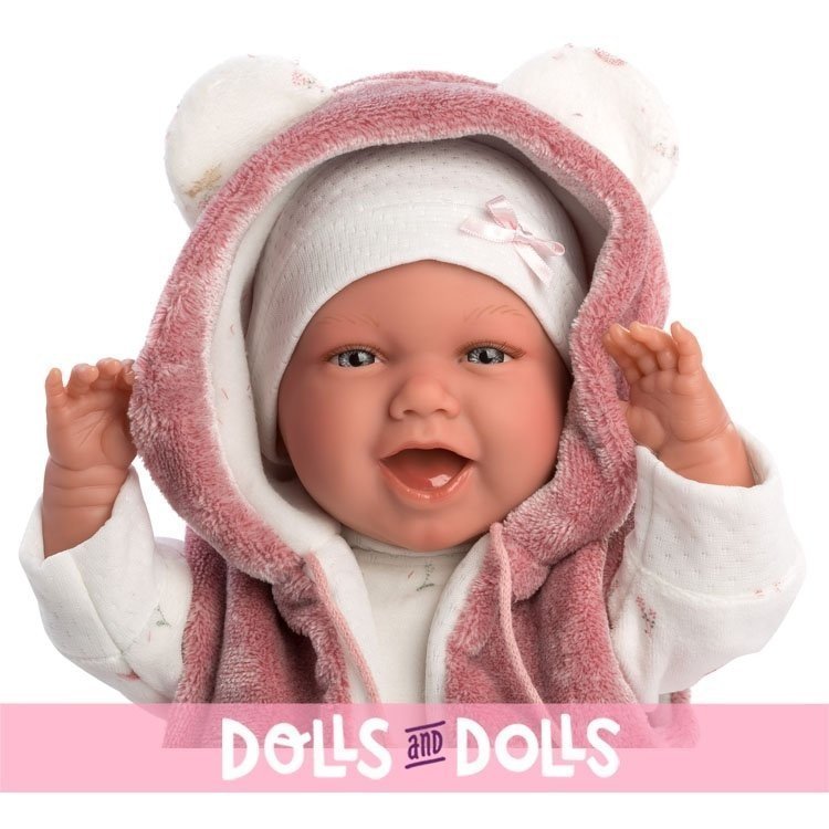 Llorens Puppe 42 cm - Neugeborenes Mimi Smiles mit rosa Jacke