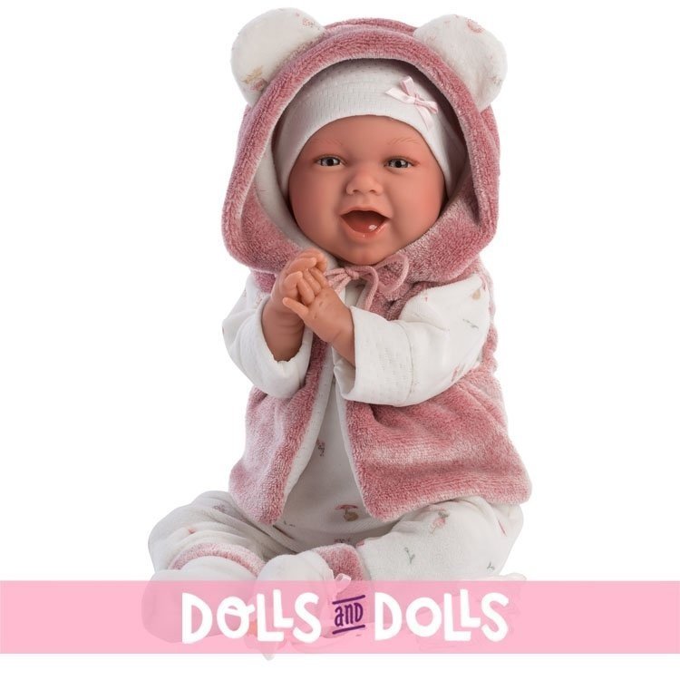 Llorens Puppe 42 cm - Neugeborenes Mimi Smiles mit rosa Jacke