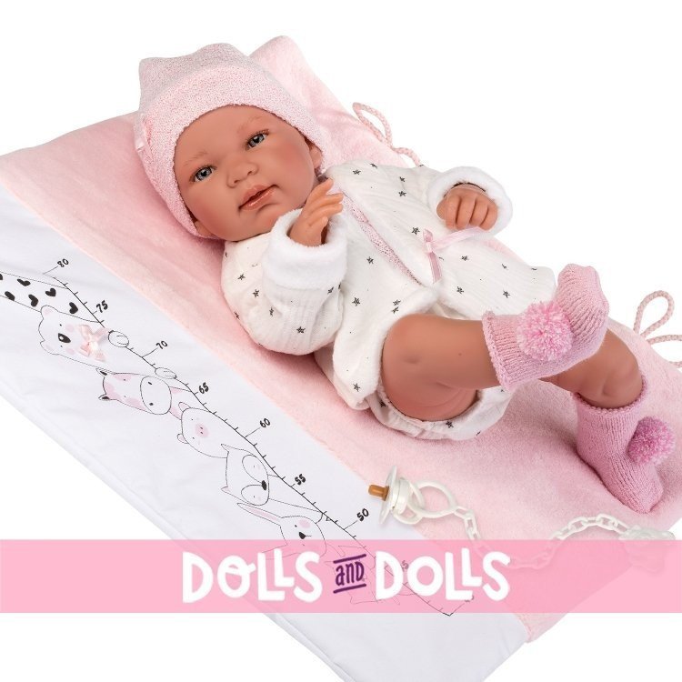 Llorens Puppe 43 cm - Neugeborenes Tina mit Wickelauflage-Babymeter