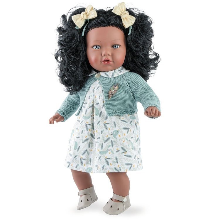 Puppe Alina Mädchen 45 cm mit Haare & Schnuller Puppenkleidung Babypuppe 