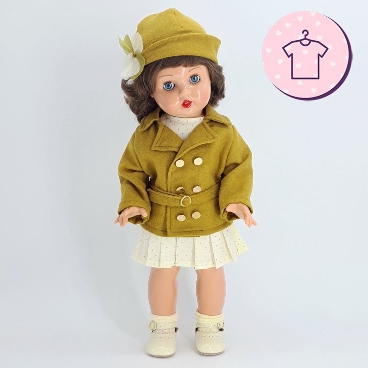 Outfit für Mariquita Pérez Puppe 50 cm - Ockerfarbenes Jackenoutfit