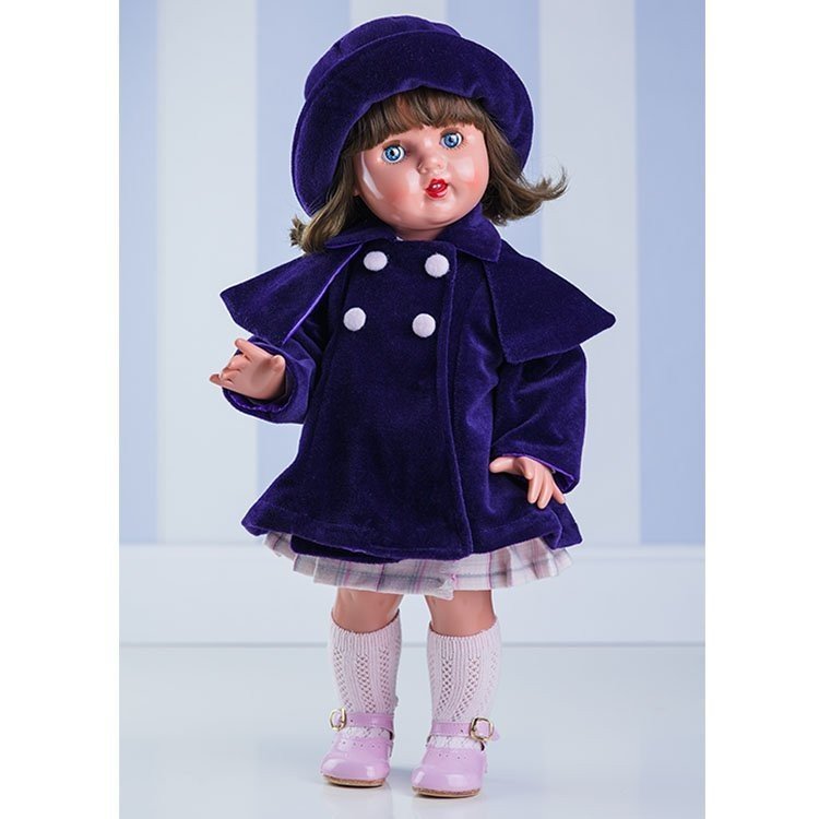 Mariquita Pérez Puppe 50 cm - Mit lila Mantelset