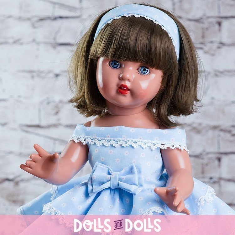 Mariquita Pérez Puppe 50 cm - Mit blauem Kleid mit Volants