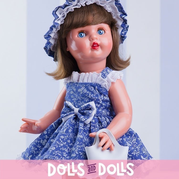 Mariquita Pérez Puppe 50 cm - Mit blauem Kleid und weißer Tasche